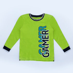 NX - Kids 'Neon' Gamer Printed Full Sleeve Cotton T-Shirt NX336