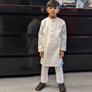 KT - Kids 'White' Plain Kurta Trouser KT13