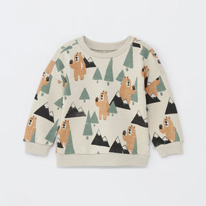 LFT - Kids 'Off White' Animal Printed Fleece Sweatshirt LFT618
