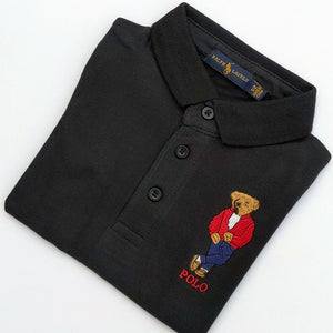 PL - Kids 'Black' Baker Bear Polo PL715