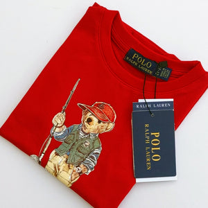 PL - Kids 'Red' Polo Bear Printed T-Shirt PL786