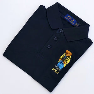 PL - Kids 'Dark Navy' Baker Bear Polo PL718