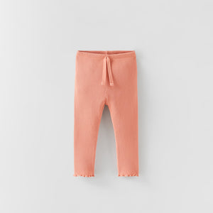 ZR - Girls 'Coral' Waffle Texture Lettuce Edge Legging ZR456