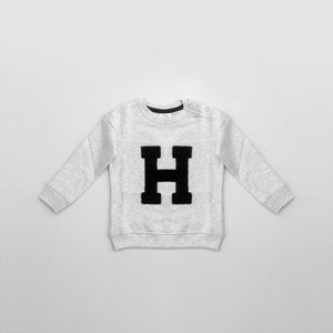 ZY - Kids 'Grey' Embroidered Terry Sweatshirt ZY613