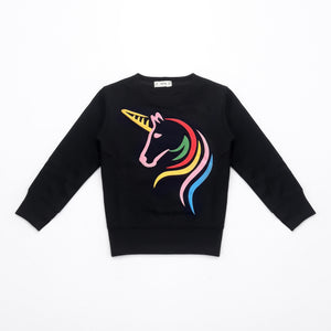 MG - Kids 'Black' Printed Fleece Sweatshirt MG525