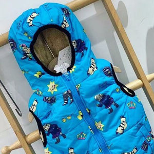 BB - Kids 'Blue' Printed Sleeveless Zippered Jacket BB238