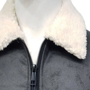 ZR - Men 'Grey' Fur Collar Suede Jacket ZR2256