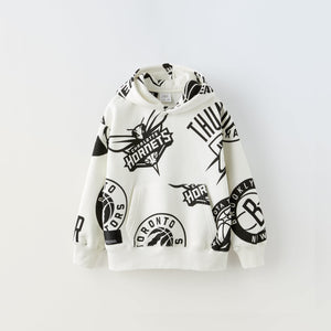 ZR - Kids 'White' Nba Printed Hoodie ZR537