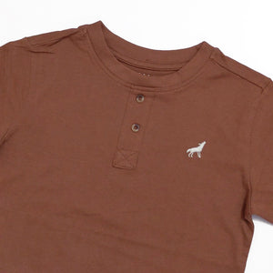 RF - Kids 'Brown' Embroidered Logo Cotton T-Shirt RF153