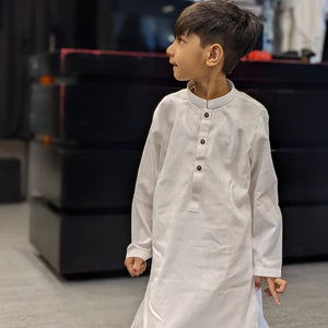 KT - Kids 'White' Plain Kurta Trouser KT13