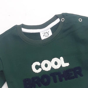 ZY - Kids 'Dark Green' Embroidered Terry Sweatshirt ZY611