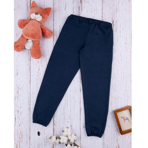 PR - Girls 'Navy' Teddy Bears Patched Fleece Trouser PR457