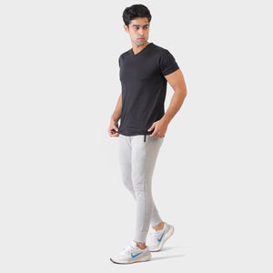 GR - Men 'Grey' Zip Pocket Stretchable Skinny Jogger Trouser GR959