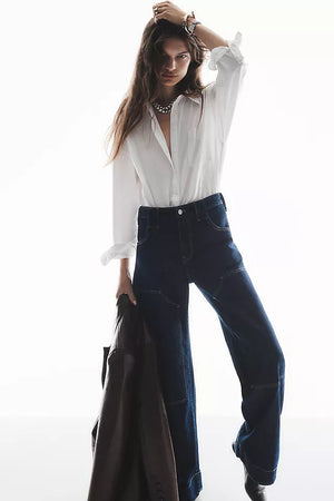 Myra Low-Rise Tapered Jeans by Pilcro: Puddle Edition