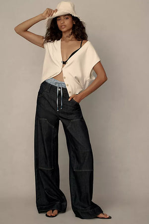 Myra Low-Rise Tapered Jeans by Pilcro: Puddle Edition