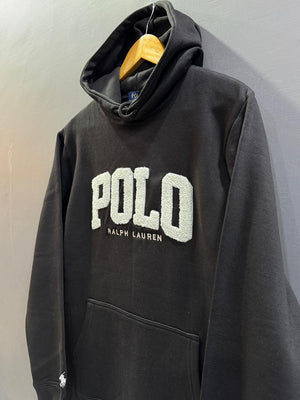 RALPH LAUREN APPLIQUE LOGO HOODIE BLACK
