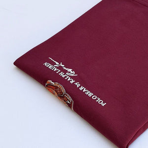 PL - Kids 'Burgundy' Polo Bear Printed T-Shirt PL857