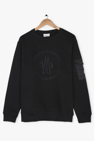 MONCLER ARM POCKET/ RUBBER LOGO SWEATSHIRT NAVY BLUE