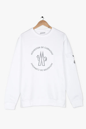 MONCLER ARM POCKET/ RUBBER LOGO SWEATSHIRt In WHITE