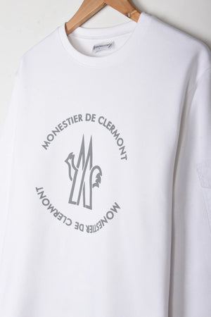 MONCLER ARM POCKET/ RUBBER LOGO SWEATSHIRt In WHITE