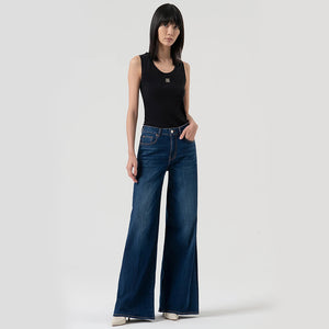 Fracomina Denim High Waist Flare Leg Eva Pants