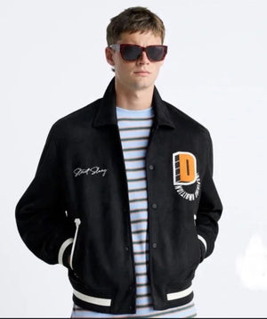 Zara Men's  Faux Suede Embroidered Jacket