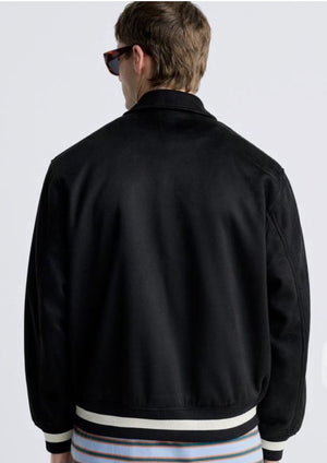 Zara Men's  Faux Suede Embroidered Jacket