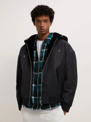 ZA-Men's 'Black' Reversible Black Bomber Jacket ZR-024