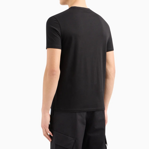 AX - Men 'BLACK' Premium Regular fit cotton T-shirt with contrasting logo AX145