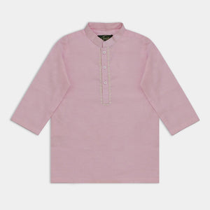 Kids 'Pink' Embroidery Design Cotton Kurta K3