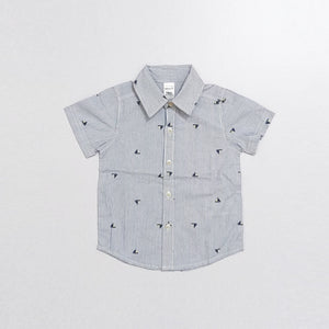 CR - Kids 'Sky Blue' Short Sleeve Plaid Causal Shirt CR133