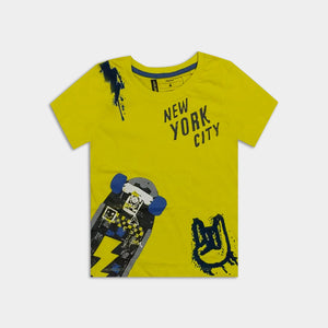 NO - Kids 'Yellow' New York City Printed Cotton T-Shirt NO154