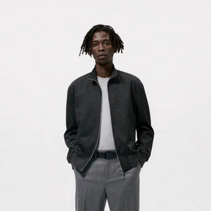 ZR - Men 'Charcoal' Checked Bomber Jacket ZR2243