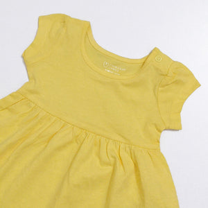 PR - Kids 'Yellow' Short Sleeve Cotton Frock PR131
