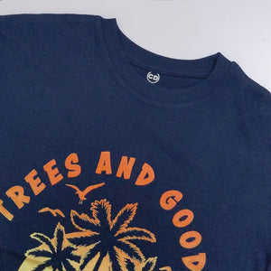 CD - Kids 'Navy' Printed Cotton T-Shirt CD164