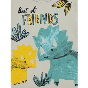 GO - Kids 'Stone' Best of Friends Dinosaur Printed Cotton T-Shirt GO173