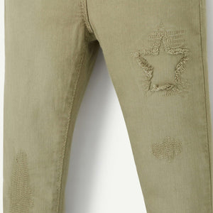 Tape A Loeil- Kids' GREEN ' TREGGINGS WITH WORN EFFECTS  TO896 (2657538277461)