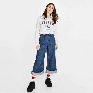 BERSHKA-'Grey'ATLANTA Printed Sweatshirt BR775 (4182042345557)