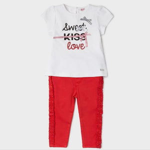 ORIGINAL MARINE-KIDS-' Red' Side Frill Cotton Pant OM261 (2658835660885)