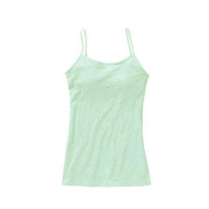 CITY LIFE - Women 'Light Green' Solid Stretch Cotton with Adjustable Straps Camisole CL905