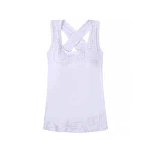 Z.E.E.B.R.A - Women 'White' Activewear Yoga Vest Solid Padded Running Fitness Tank Top ZR625